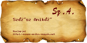 Szász Anikó névjegykártya