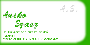 aniko szasz business card